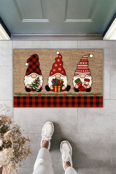 Dormot Modern Dijital Baskı Yeni Yıl, Yılbaşı, Happy New Year, Mutlu Yıllar Kapı Önü Paspası