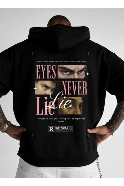 LORVEX Hanorac supradimensionat tricou 100% bumbac Imprimat cu textul NEVER LIE