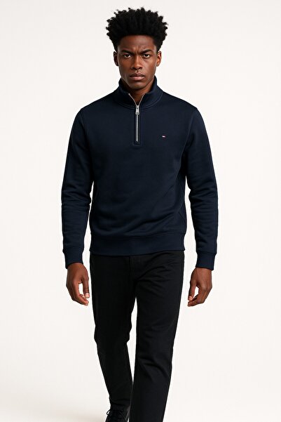 Tommy YARIM FERMUAR LACİVERT SWEATSHİRT