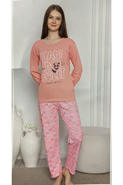 novavita(yenihayat) Printed Cotton Pink Illustrated Pajama Set