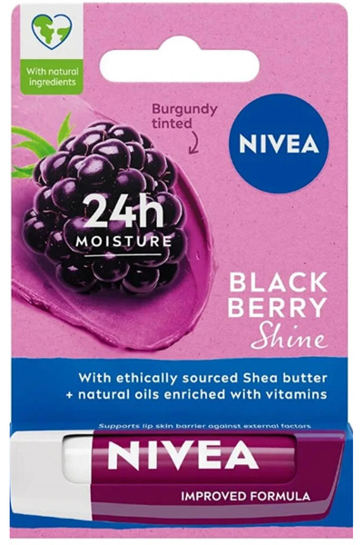 NIVEA Böğürtlen Renkli Dudak Bakım Kremi 4.8gr, Nemlendirici BALM