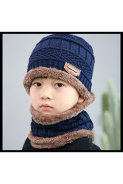 Miro Power Set căciulă și încălzitor de gât pentru copii - albastru