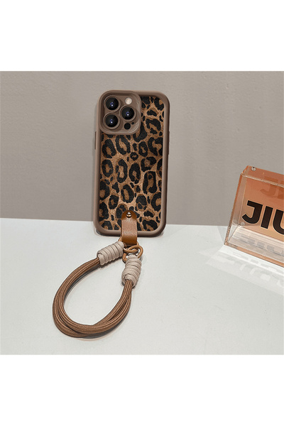 OSG iPhone 16 Plus Compatible Premium Camera Protection Luxury Phone Case with Leopard Pattern Bracelet