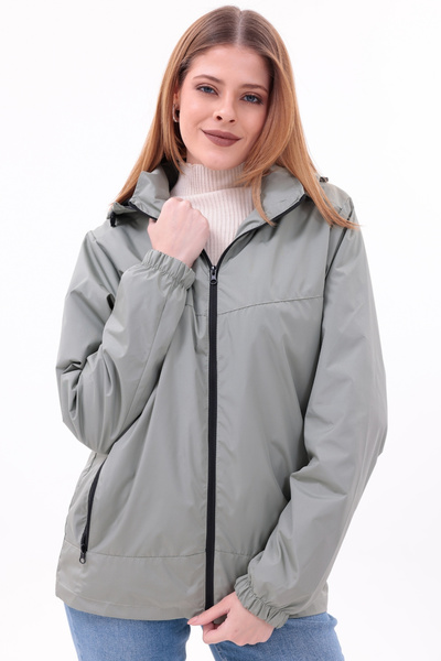 freemen Γυναικείο παλτό αδιάβροχο με αφαιρούμενη κουκούλα σε πράσινο χρώμα μέντας