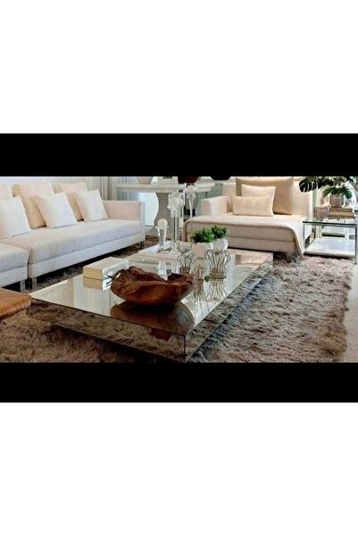 LUXURY VİLLA LUXURY KOMPLE GÜMÜŞ AYNALI ORTA SEHPA 80X140 YÜKSEKLİK 25CM