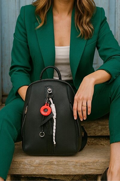 CANARİS Women Backpack Super Lightweight Premium Leather Design + Keychain Set Gift Multi-Compartment, Waterproof