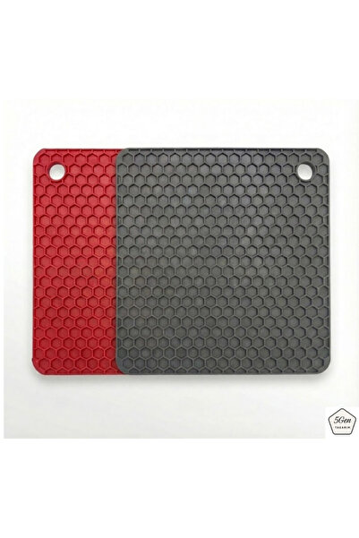 5Gen Tasarım Kırmızı ve Gri Silikon Kare Nihale, Kalburabastı, Kurabiye Şekil...