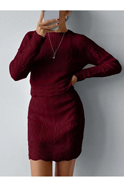 EFENDİX Plus Size Lace-Like Knit Sets