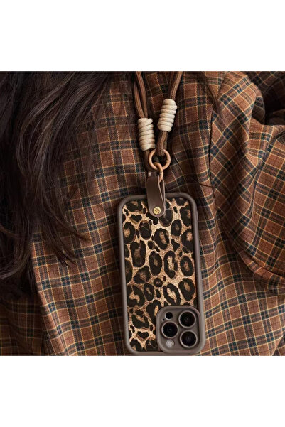 OSG iPhone 15 Pro Max Compatible Premium Camera Protection Phone Case with Leopard Pattern Bracelet