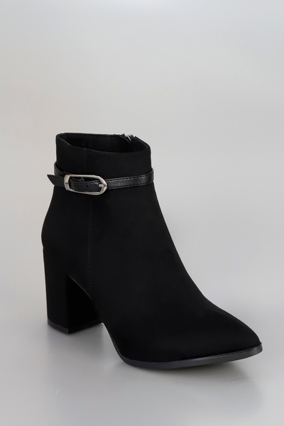 kajal ayakkabı Als 199 Thin Belt Buckle Zippered Ankle Boots