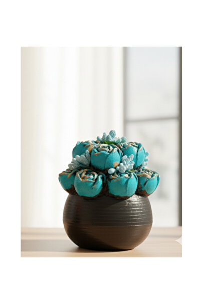 Flower Toys Dekoratif Mini Masa Çiçek Biblo Renkli Ev Süsü 1 Adet