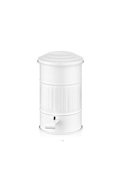 RİVO HOME DECOR Glv0311 White Coated Trash Can Bathroom 5 Lt