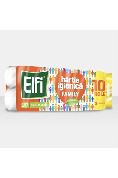 Elif Elfi Family Peach-Scented Toilet Paper, 2 Ply, 10 Rolls/Pack