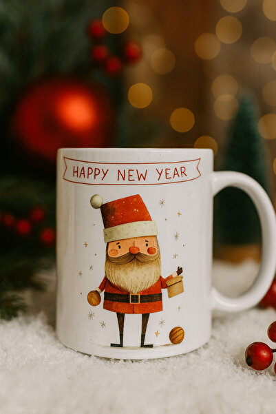uğurlu dükkan New Year Santa Claus Mug with Square Hat