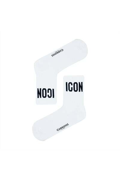 Zumiya Icon Written Patternless White Socks