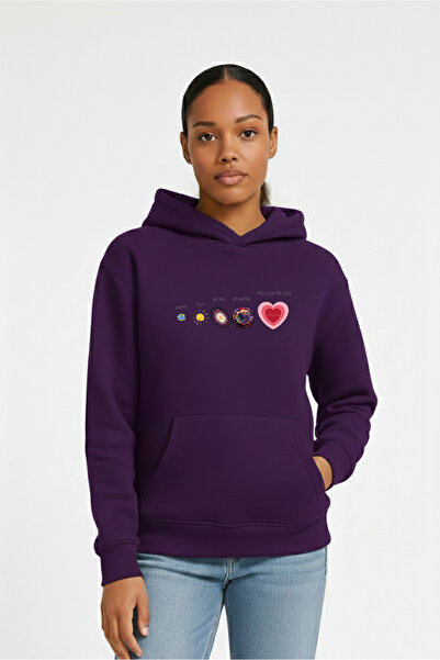 LORVEX Swea tricou Hanorac supradimensionat pentru femei, 100% bumbac, imprim...