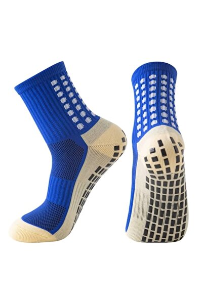 OEM Șosete de fotbal antiderapante, pentru adulți, mărime universală, ALBASTRU