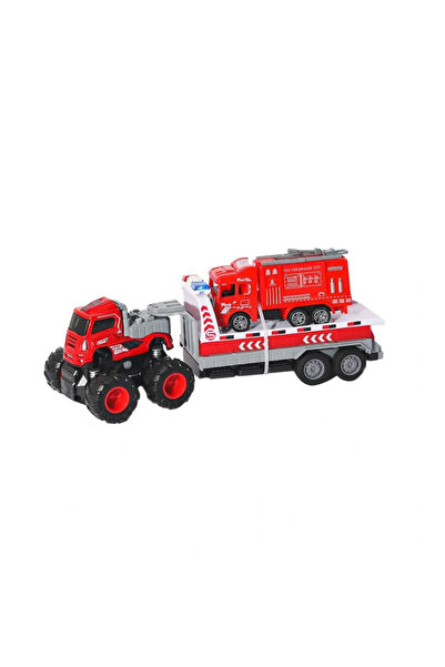 Belle Fusion Bfs Klx600-363 Friction Powered Die-Cast 4X4 Fire Truck Carrier -Vardem