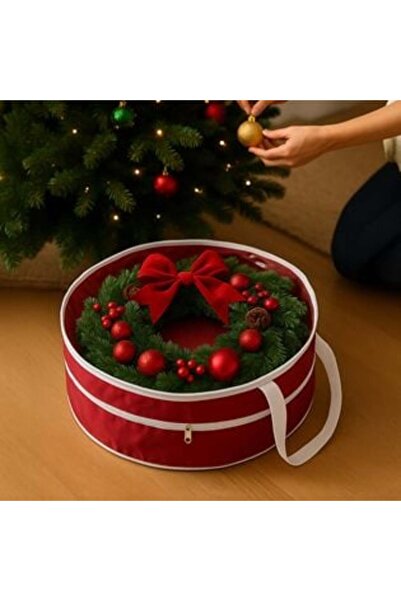 Craciun Round Storage Case with Handles for Crowns Ø48x15cm