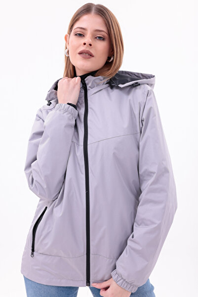 freemen Women's Stone Removable Hooded Raincoat Coat