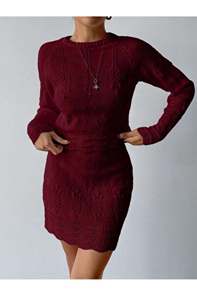 EFENDİX Plus Size Lace-Like Knit Sets