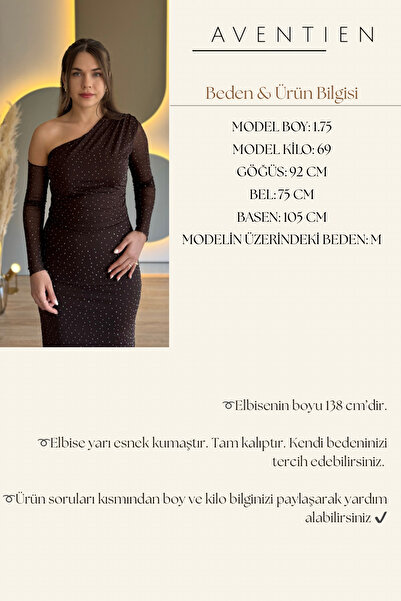 Aventien One Shoulder Stone Brown Tulle Dress