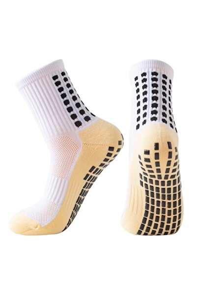 OEM Șosete de fotbal antiderapante, pentru adulți, albe, mărime universală