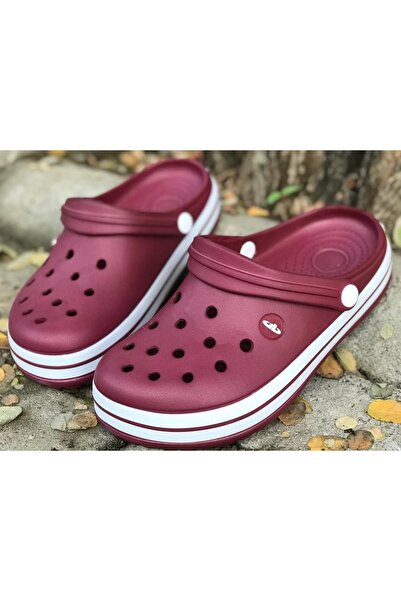 AkınalBella Burgundy Cross-Strap Slippers Sandals