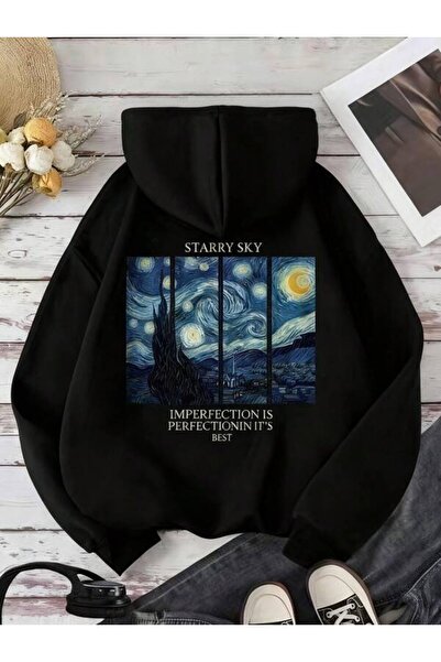 Ritec Artistic Starry Night Printed Unisex Oversized Hoodie