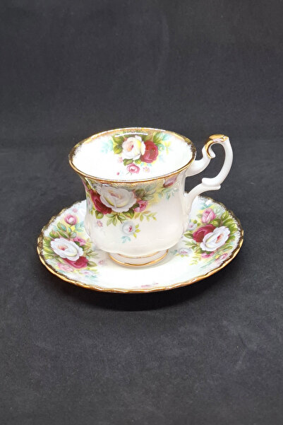 Royal Albert Celebration Porcelain Double Coffee Cup and Saucer 2 Pieces 120 ml