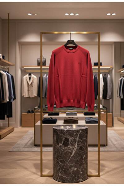 YusGos Men's Half Crew Neck Steel Knit High Quality Sweater