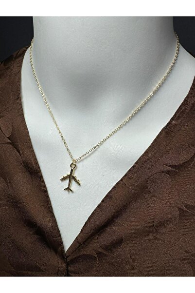 Uno Di Famiglia Zarif uçak figürlü çelik kolye , gökyüzü temalı kolye