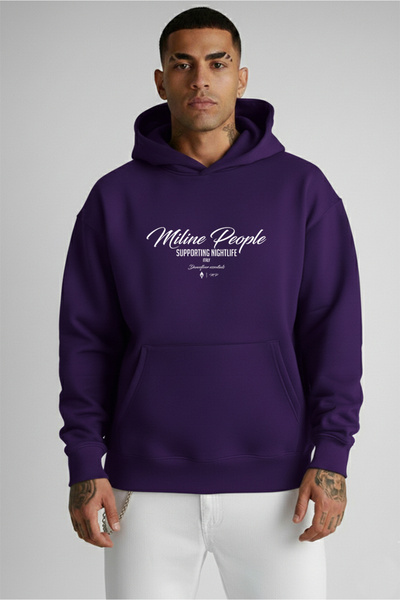 LORVEX Світшот з капюшоном Oversize 100% бавовна MİLİNE PEOPLE з принтом