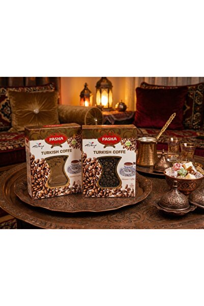 PASHAA قهوة تركية من باركنديسيليك، طقم قهوة عثماني تقليدي من قطعتين، مطحون وم...