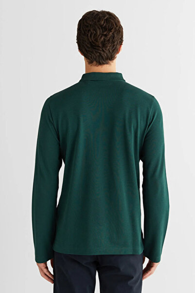 Gant Men's Regular Fit Long Sleeve Polo Neck T-Shirt - Green