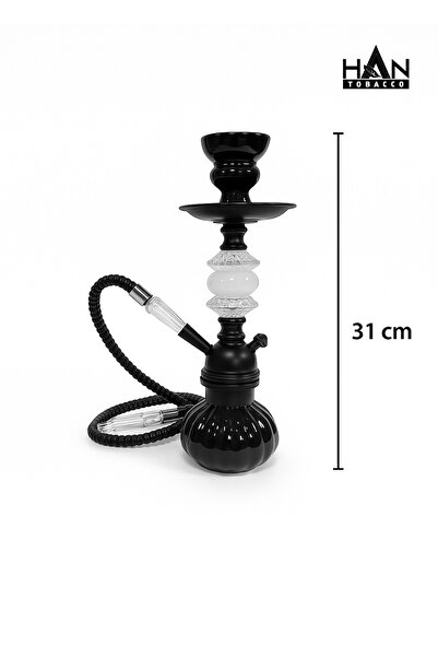 Han Tobacco Siyah Küçük Boy Nargile Takimi Tüm Set Masa Üstü Nargile Takimi Mini Nargile Seti