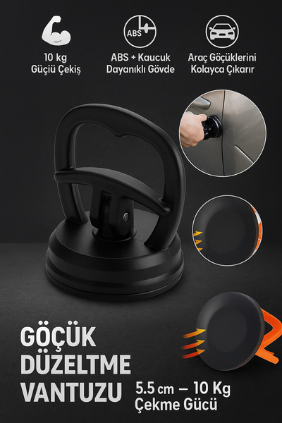 Hane Dostu Göçük Düzeltme Vantuzu 5.5 cm – 10 Kg Çekme Güçlü Araç Göçük Çıkar...