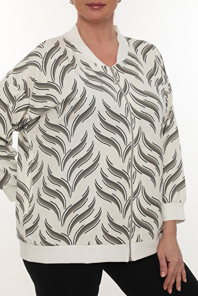 KRUVAZE Zippered, Bomber Style, Patterned Modal Fabric