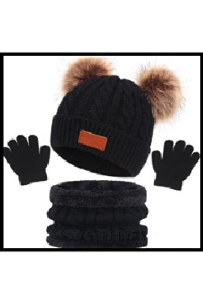 Miro Power Children's set: hat + gloves + black neck warmer