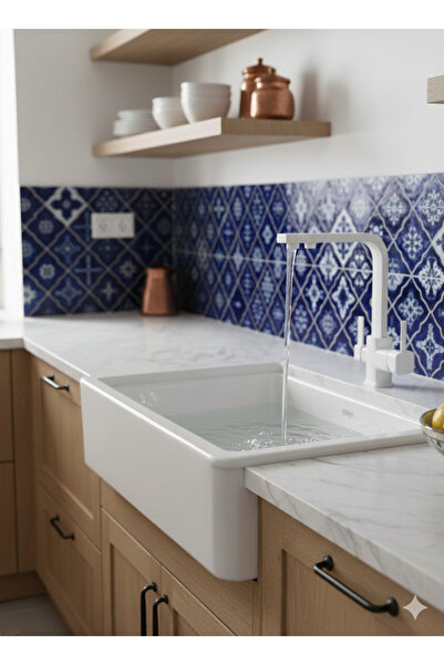 KAVİTİCARET Çift Su Çıkışlı Modern Mutfak Bataryası 3 Yollu Arıtmalı Lüks Evy...