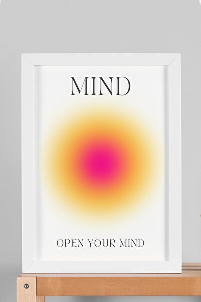 Saturn Deschide-ți mintea Pictură înrămată Roz Galben Portocaliu Aura Culori ...