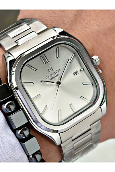Reward Gümüş Renk Klasik Kare Model Çelik Kordon Erkek Kol Saati + BİLEKLİK H...