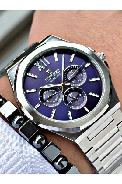 Reward Silver Color Functions Active Classic Steel Cord Men Wristwatch + Brac...