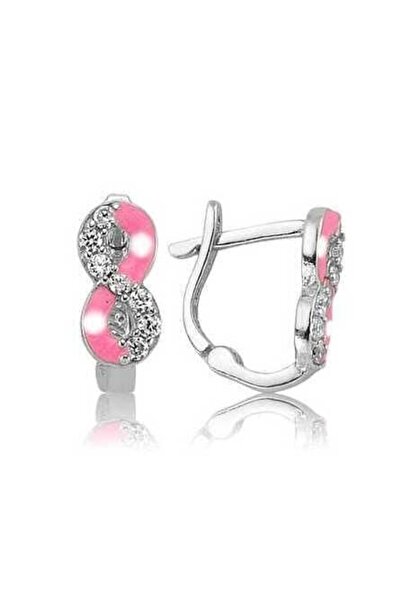 Genel Markalar Gümüş Pembe Sonsuzluk Çocuk Küpesi