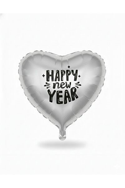 Organizasyon Pazarı Happy New Year Christmas Tree Party Ornament Heart & Star Foil Balloon Decor Silver Heart