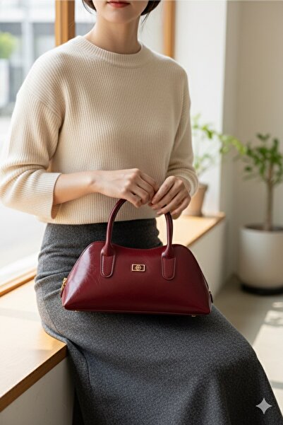 mossi Crinkled Patent Leather Women's Hand and Shoulder Bag Elegant, Stylish and High-Quality