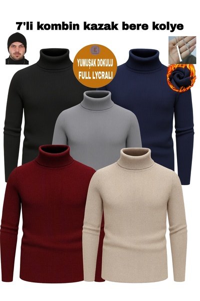 EMKA GİYİM Ανδρικό πλεκτό πουλόβερ με λαιμόκοψη εφαρμοστό