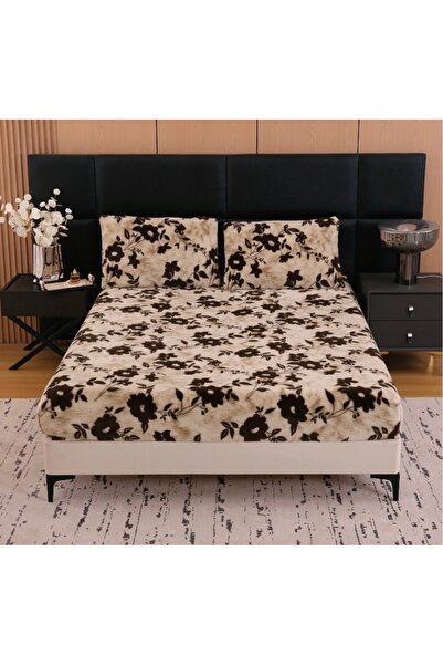 Truva Grup Faux Rabbit Fur Bed Cover with Elastic – Ultra Fluffy 3-Piece Set, 180x200+30 cm