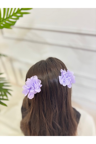 SHClothing accessories Girl's Floral Clip Buckle -Lilac