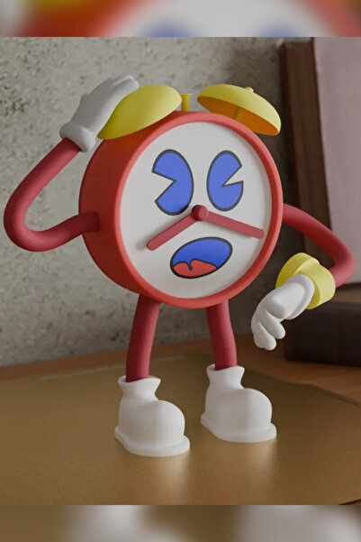 Genç 3D Çizgi Film Karakterli Masa Saati | Sevimli Dekoratif Saat | Çocuk Oda...